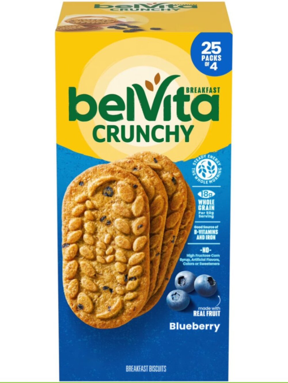 belVita Blueberry Breakfast Biscuits, 25x4 biscuits per pack